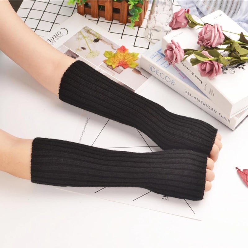 VTTDB Arm covers cute women kawaii japanese harajuku Y2k Arm Warmer for Girls Goth Gloves Fingerless Knitted Arm Sleeve - Image 4